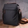 Вертикальная мужская сумка-барсетка из черного текстиля Vintage (2421261)  - 9
