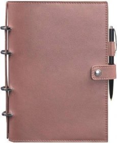 Женский розовый кожаный блокнот (Софт-бук) с датированным блоком BlankNote (42663)