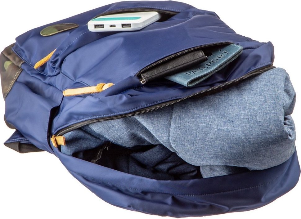Вместительный нейлоновый рюкзак синего цвета Vintage (14821)