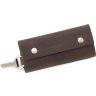 Винтажная ключница из натуральной кожи коричневого цвета на кнопках Grande Pelle (21482) - 1