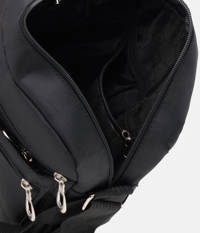 Mужская черная сумка на плечо среднего размера из текстиля Monsen (21893)