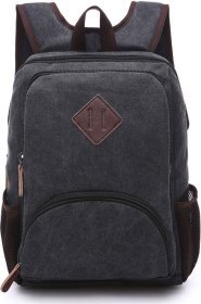 Повседневный рюкзак из текстиля черного цвета Vintage (20074)