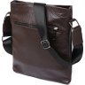 Кожаная современная мужская сумка через плечо коричневого цвета SHVIGEL (11601) - 2