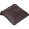 Кожаная современная мужская сумка через плечо коричневого цвета SHVIGEL (11601) - 3