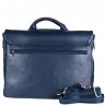 Кожаный стильный портфель из мягкой кожи синего цвета - DESISAN (11598) - 2