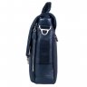 Кожаный стильный портфель из мягкой кожи синего цвета - DESISAN (11598) - 3