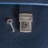 Кожаный стильный портфель из мягкой кожи синего цвета - DESISAN (11598) - 4