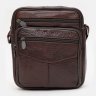 Удобная мужская сумка на плечо из фактурной кожи в коричневом цвете Keizer (19376) - 2