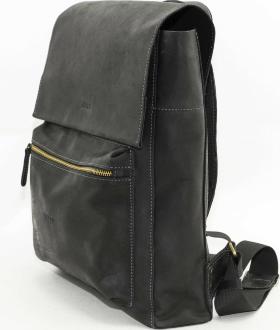 Классический мужской рюкзак черного цвета с клапаном VATTO (12104) - 2