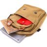 Текстильная мужская сумка-рюкзак песочного цвета в стиле милитари Vintage 2422166 - 6