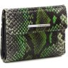 Черно-зеленый женский кошелек из натуральной кожи под змею KARYA (19544) - 1