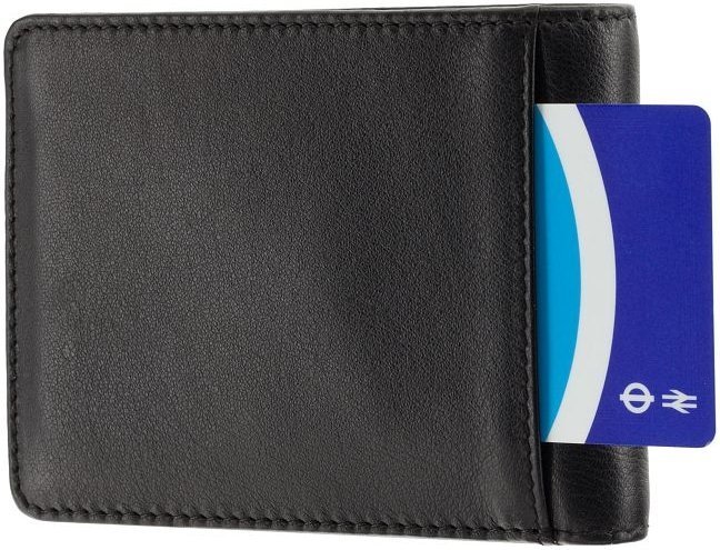 Стильное мужское портмоне из натуральной кожи черного цвета под карточки и купюры Visconti Finn 69263