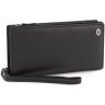 Вместительный кожаный кошелек черного цвета под много карточек ST Leather (15383) - 1