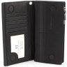Вместительный кожаный кошелек черного цвета под много карточек ST Leather (15383) - 2