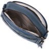 Женская стеганая сумка из натуральной кожи синего цвета с длинным ремешком Vintage 2422327 - 4