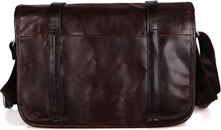 Наплечная сумка мессенджер из винтажной кожи с клапаном VINTAGE STYLE (14476)