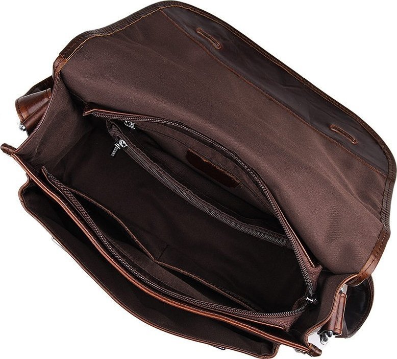 Наплечная сумка мессенджер из винтажной кожи с клапаном VINTAGE STYLE (14476)