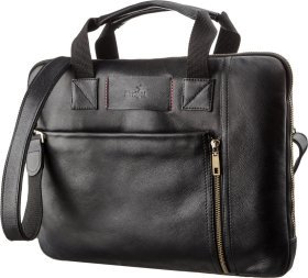 Тонкая кожаная мужская сумка для ноутбука из натуральной кожи SHVIGEL (2419117)