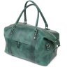 Зеленая дорожная сумка из натуральной высококачественной кожи SHVIGEL (11128) - 6