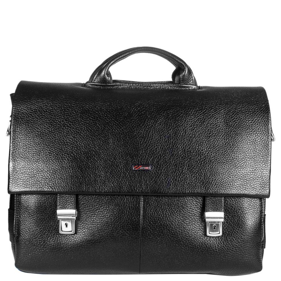 Мужской черный портфель с отделением для ноутбука - DESISAN (11599)