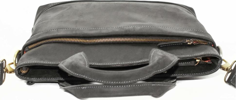 Деловая мужская сумка из кожи Крейзи с ручками и плечевым ремнем VATTO (11905)