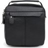 Мужская черная сумка-барсетка из натуральной кожи с крупно-выраженной фактурой Keizer (22067) - 1