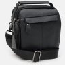 Мужская черная сумка-барсетка из натуральной кожи с крупно-выраженной фактурой Keizer (22067) - 2
