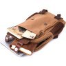 Текстильный мужской рюкзак-слинг коричневого цвета с уплотненной спинкой Vintage 2422167 - 6