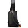 Мужская кожаная сумка-рюкзак большого размера в черном цвете TARWA (21662) - 4