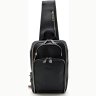 Мужская кожаная сумка-рюкзак большого размера в черном цвете TARWA (21662) - 1