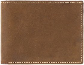 Мужское портмоне из натуральной кожи крейзи хорс светло-коричневого цвета с RFID - Visconti Sword 69064