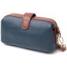 Синяя женская сумка-клатч горизонтальногого типа из натуральной кожи Vintage 2422428 - 2