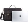 Функциональный мужской портфель под ноутбук коричневого цвета VINTAGE STYLE (14749) - 4