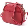 Красная женская сумка маленького размера из качественной натуральной кожи Vintage (20689) - 3