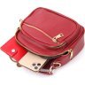 Красная женская сумка маленького размера из качественной натуральной кожи Vintage (20689) - 6
