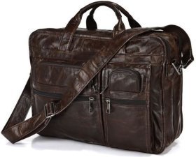 Деловая мужская сумка на три отделения из натуральной кожи VINTAGE STYLE (14056)
