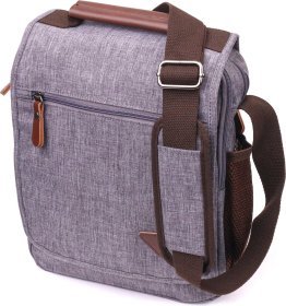 Серая мужская сумка-барсетка из текстиля Vintage (2421263)