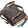 Винтажная мужская сумка-планшет вертикального типа из натуральной коричневой кожи SHVIGEL (11099) - 3