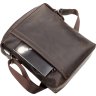 Винтажная мужская сумка-планшет вертикального типа из натуральной коричневой кожи SHVIGEL (11099) - 5
