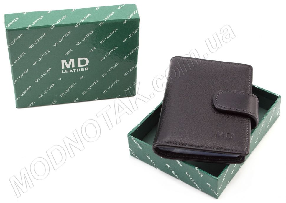 Компактная кожаная кредитница на застежке MD Leather MD 708-A