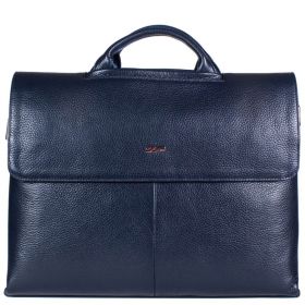 Синяя сумка-портфель из качественной турецкой кожи - DESISAN (11587)