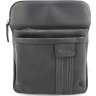 Наплечная мужская сумка из винтажной кожи черного цвета VATTO (11707) - 3
