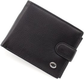 Мужской кожаный кошелек черного цвета под документы ST Leather 1767365