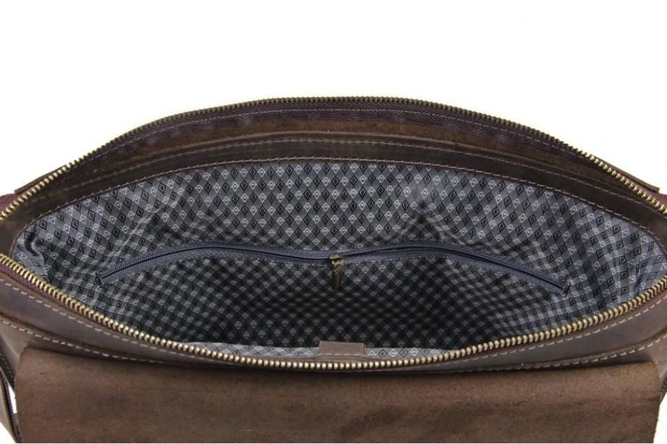 Вместительная мужская сумка коричневого цвета из винтажной кожи Tom Stone (12180)