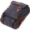 Черный текстильный рюкзак-слинг большого размера на две молнии Vintage 2422168 - 3