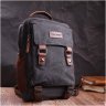 Черный текстильный рюкзак-слинг большого размера на две молнии Vintage 2422168 - 7