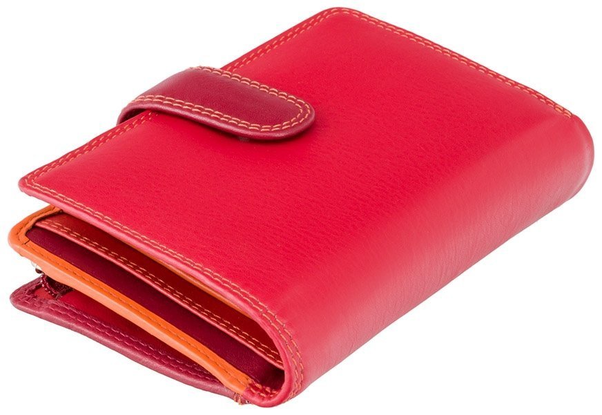 Красно-бордовый кожаный женский кошелек среднего размера с RFID - Visconti Fiji 68765