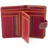 Красно-бордовый кожаный женский кошелек среднего размера с RFID - Visconti Fiji 68765 - 2
