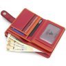 Красно-бордовый кожаный женский кошелек среднего размера с RFID - Visconti Fiji 68765 - 6