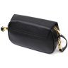 Маленькая женская сумка из натуральной кожи черного цвета на плечо Vintage 2422429 - 2